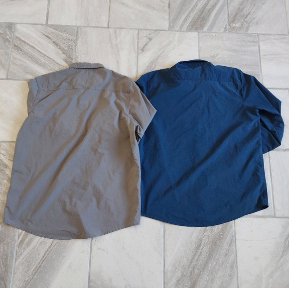 SWISS TECH Shirt Long Sleeve Button Up Nylon Blue and Gray L Large SM48Y120 - Picture 6 of 6